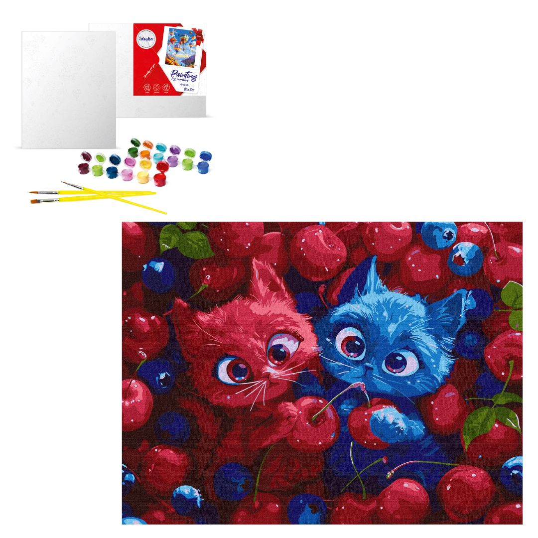 Набір для розпису по номерах "Ягідні пухнастики" 30х40см