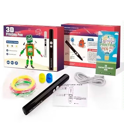 Фотография 1 товарной позиции интернет-магазина детских игрушек www.smarttoys.com.ua 3D ручка 327 2 кольори, тип філаменту (пластик)-PLA (3кольори), USB-шнур, кор., 23-16-6 см.