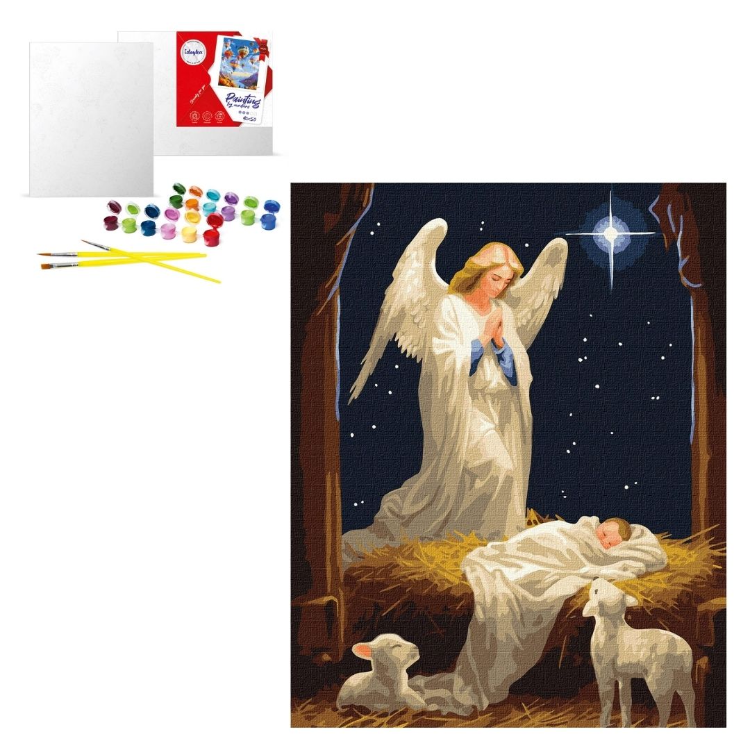 Набір для розпису по номерах. "Під захистом янгола" 40х50см