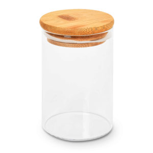 Банка з бамбуковою кришкою 250мл 6.5*10см R92879/R10902-10