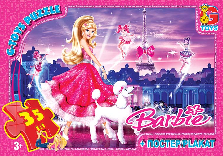BA029 Пазли ТМ "G-Toys" із серії "Barbie", 35 ел.