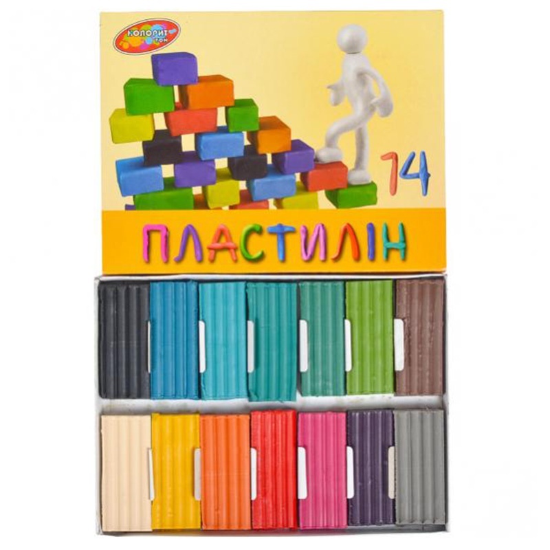 Фотография 1 товарной позиции интернет-магазина детских игрушек www.smarttoys.com.ua Пластилін 14 кольорів, 250гр 