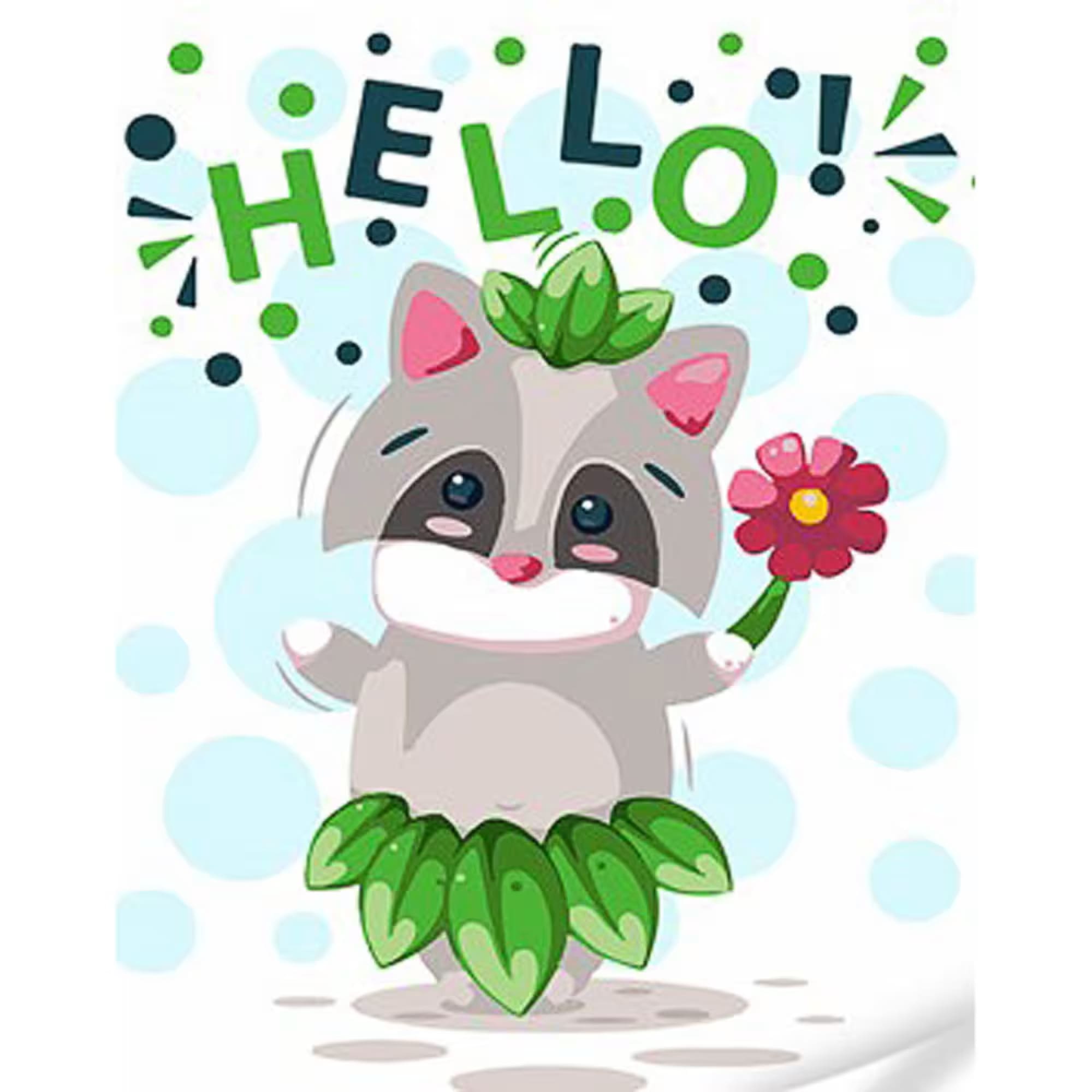 Набір для розпису по номерах Привітливий єнотик Strateg розміром 30х40 см (SS1072)