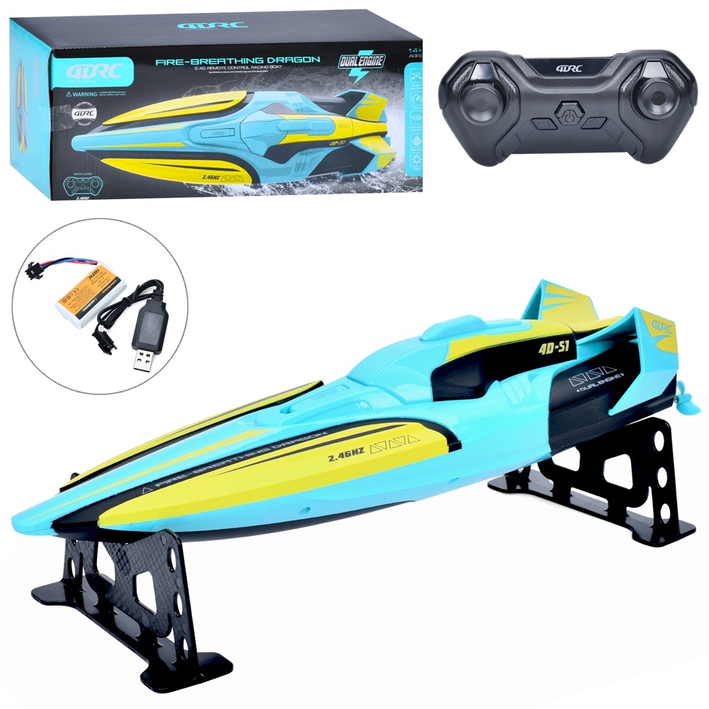 Катер 4D-S1 радіокер. 2,4G, акум., USB, підставка, світло,  кор., 39-15,5-12,5 см.