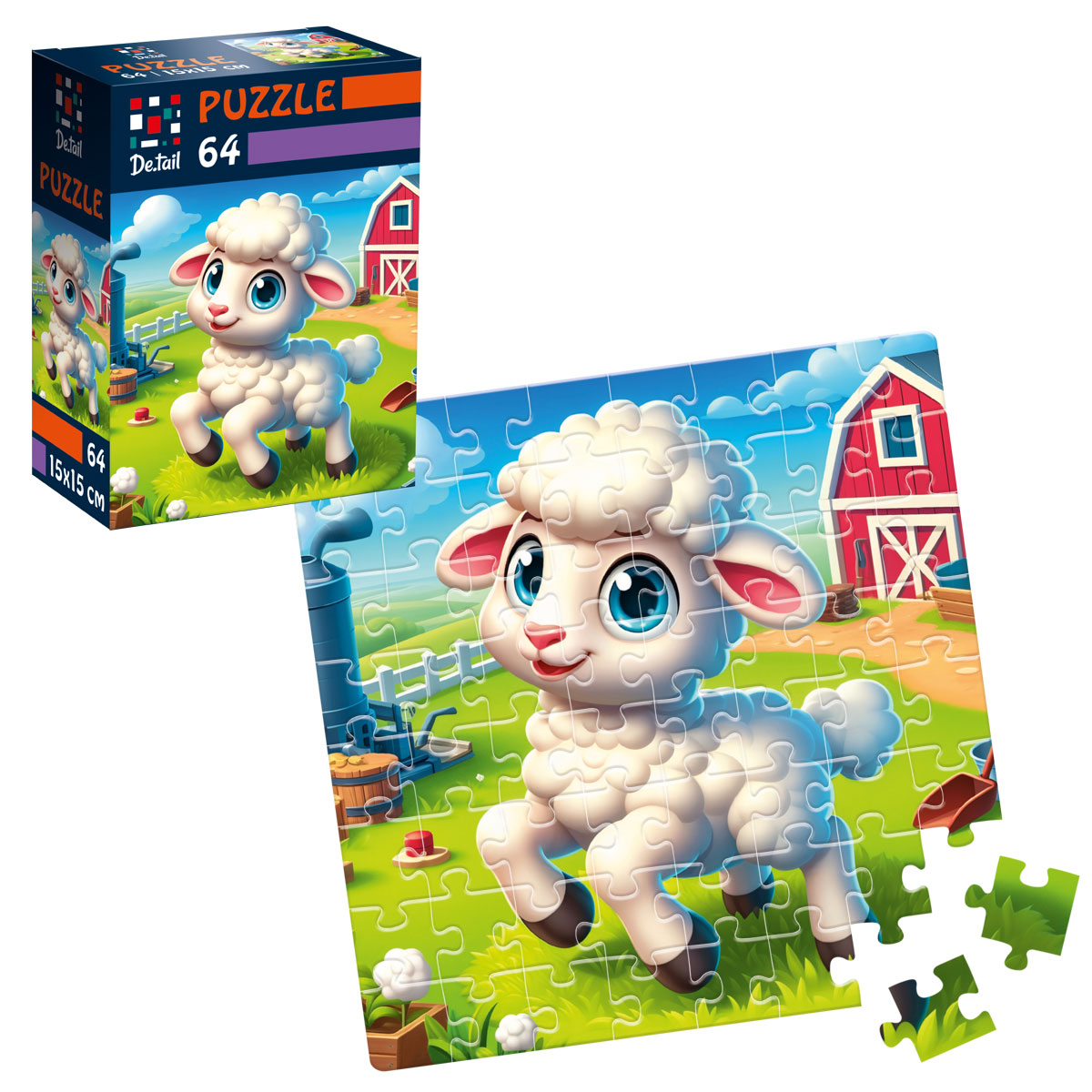 Пазли De.tail. Спритна овечка. 64 деталі DT1234-22 (укр)