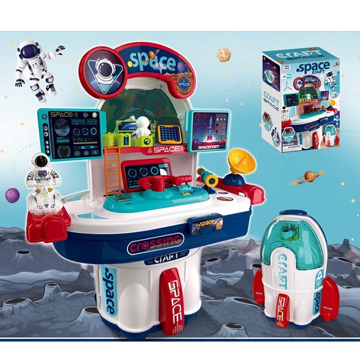 Набір з фігурками 008-502 2в1, стіл/косм. база,ракета,транспорт,фігурки,муз.,світло,бат.,40-28-16см.