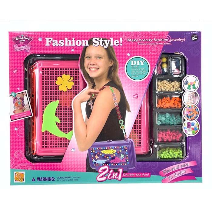Набір для творчості 8980-1 сумка, намистини, аксесуари-прикраси, 2 кольори, кор., 43-34-4 см.