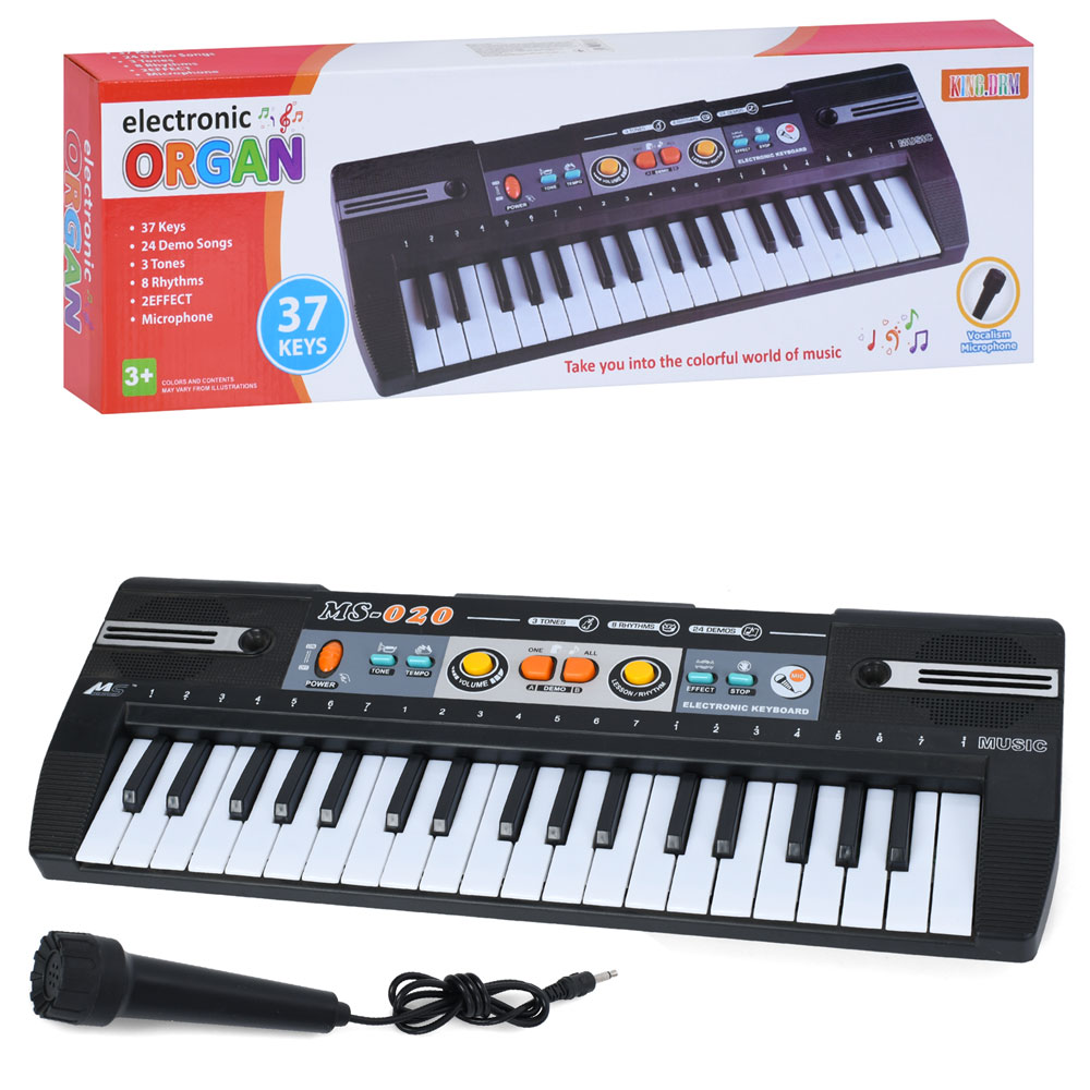 Синтезатор R751.37 клавіш,43-16-5см, мікрофон, 3 тони, 8 рит, 24 демо, бат., кор., 52-16,5-6 см.