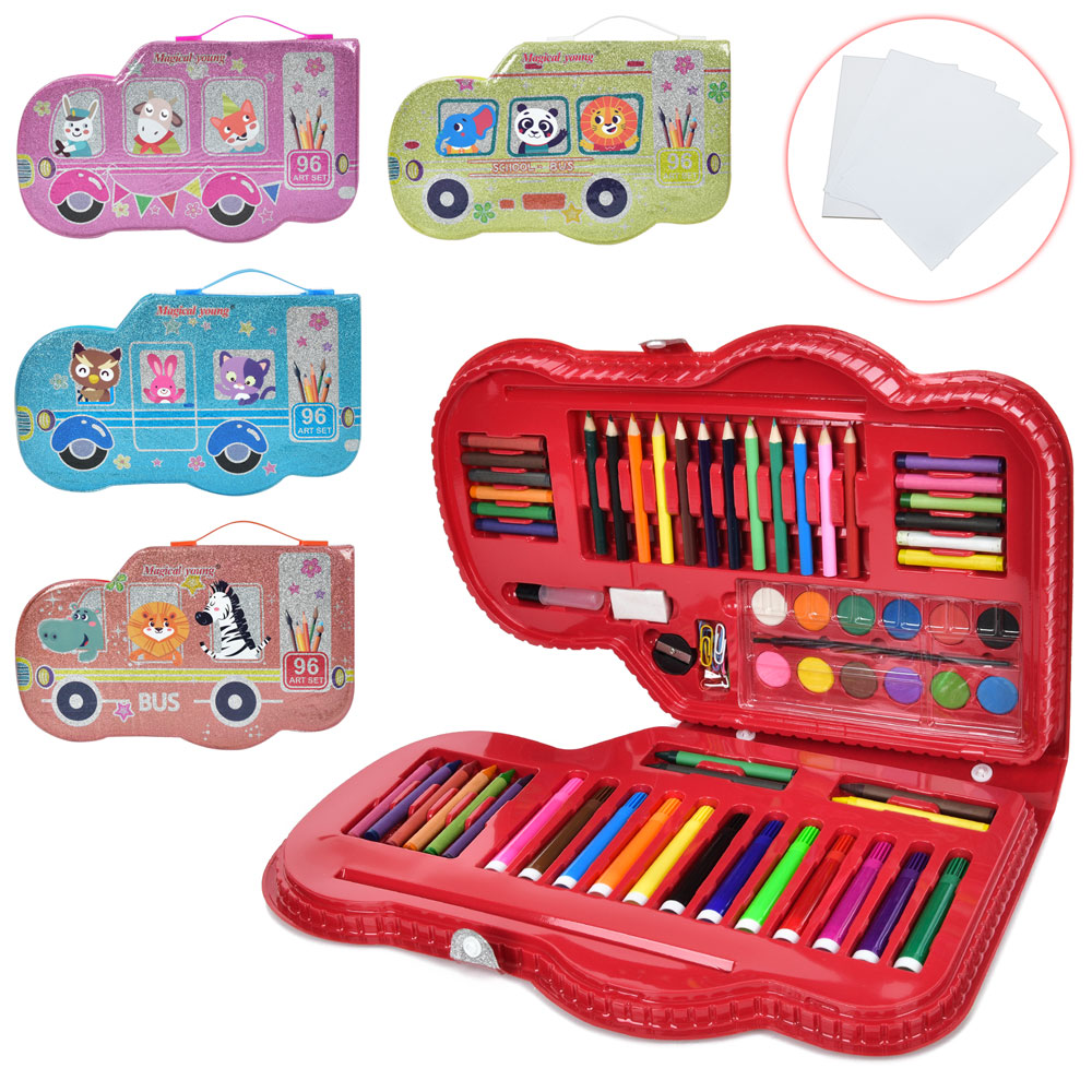 Набір для творчості MK 5119 акварел.фарби,фломаст.,олівці,воск.крейда,папір,96пред.,4види,пенал,39-2