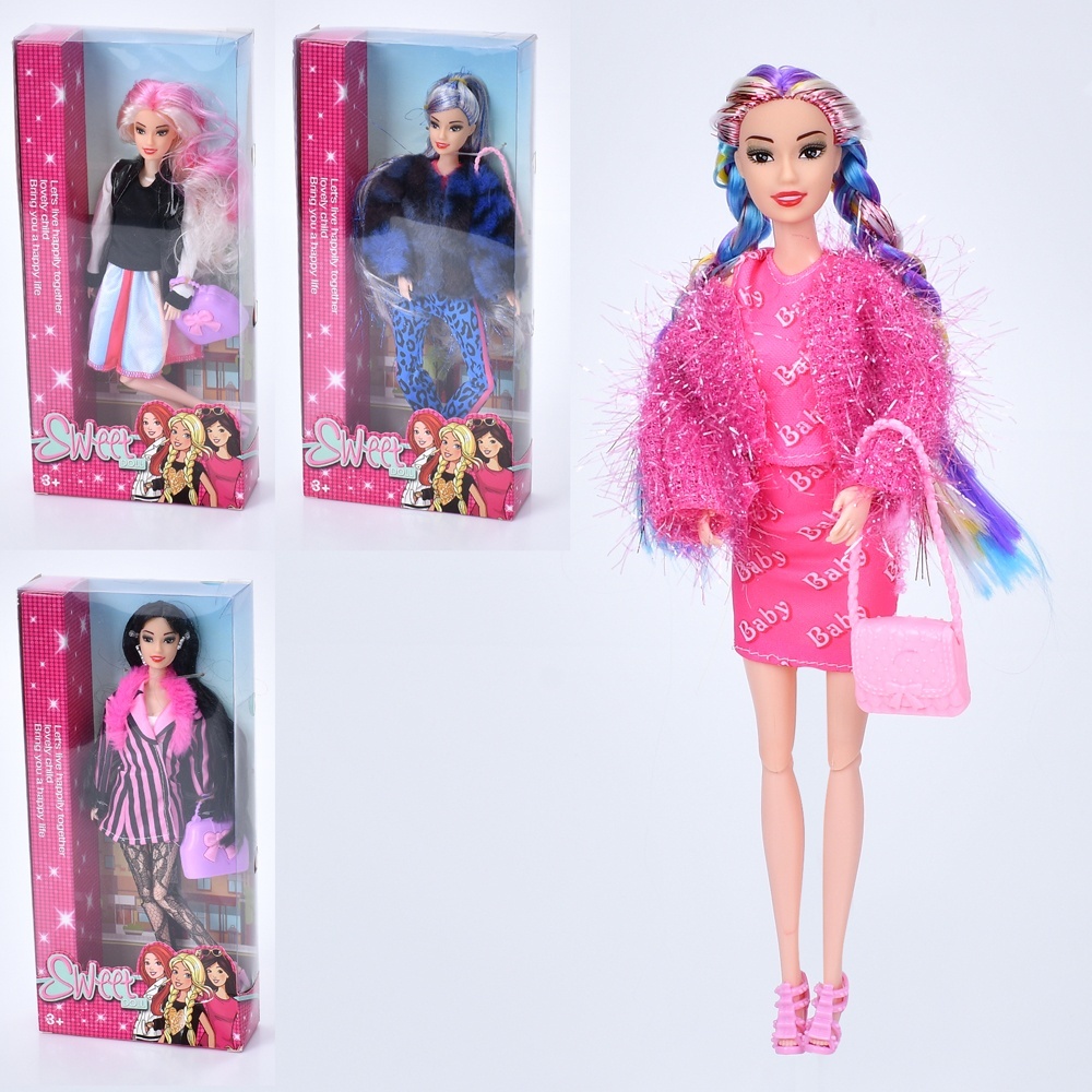 Лялька XY9010-9-10 шарнірна, аксесуар, 4 види, кор., 15,5-33-5,5 см.