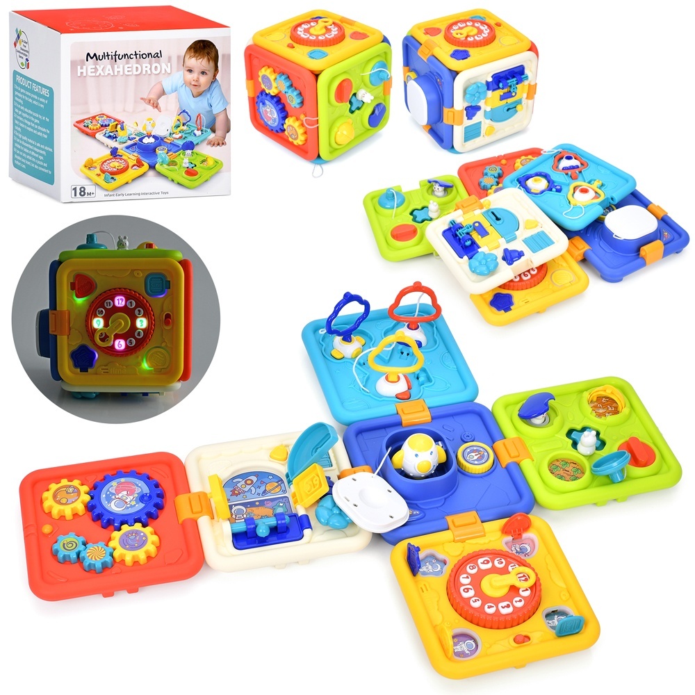 Гра G0126 куб,розвиваючий,шестерні,рух. деталі,розкладний,ракета,годинник,муз.(англ),світло,бат.,кор