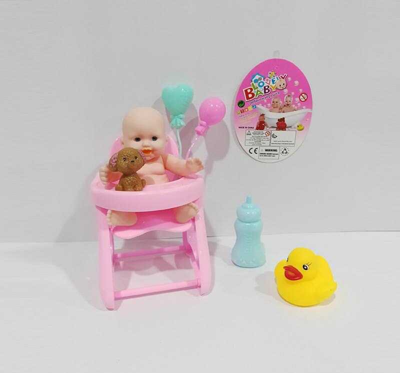 Фотография 1 товарной позиции интернет-магазина детских игрушек www.smarttoys.com.ua Пупсик з аксесуарами LD 5588-20 D (288/2) стілець для годування, іграшка, пляшка, улюбленець, пискавка, в сітці