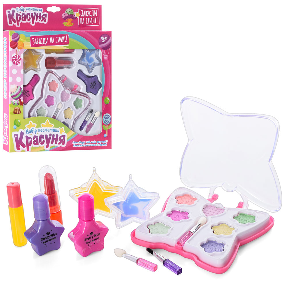 Косметика M 4738  UA метелик, тіні, лак, помада, пензлики, кор., 21-26-3см.