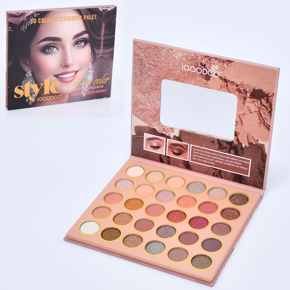 Косметика IG3042 тіні, палетка (30 кольорів), дзеркало, кул., 18-15,5-1 см.