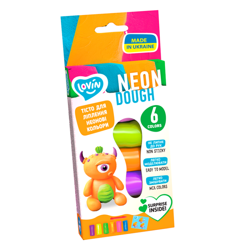 6 кольорів Neon Assorted TM Lovin Набір для ліплення з тістом