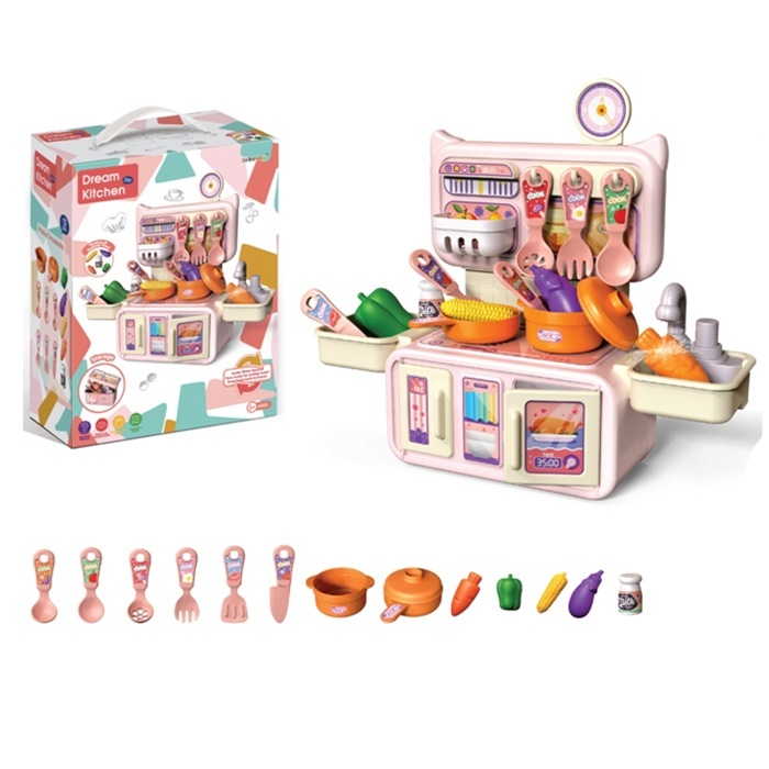 Кухня 28T-4 плита, мийка-ллється вода (механіч.), посуд, продукти, 13 предм., кор., 18-23-10 см.