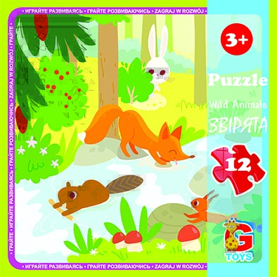 LR07 Пазли ТМ "G-Toys" із серії "Лісові мешканці", 12 ел.