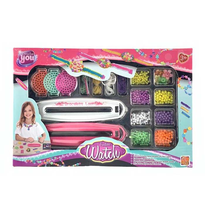 Набір для творчості 8891 наб.для плет.браслетів,пристрій для плетіння,намист.,нитки,кор.,27,5-18-4см