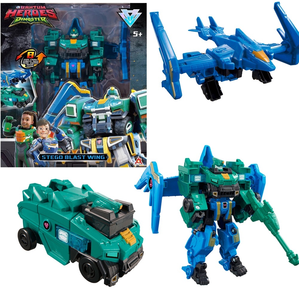 Ігровий набір з роботом-трансформером DINOSTER – СТЕГО БЛАСТ ВІНГ (2 машини)