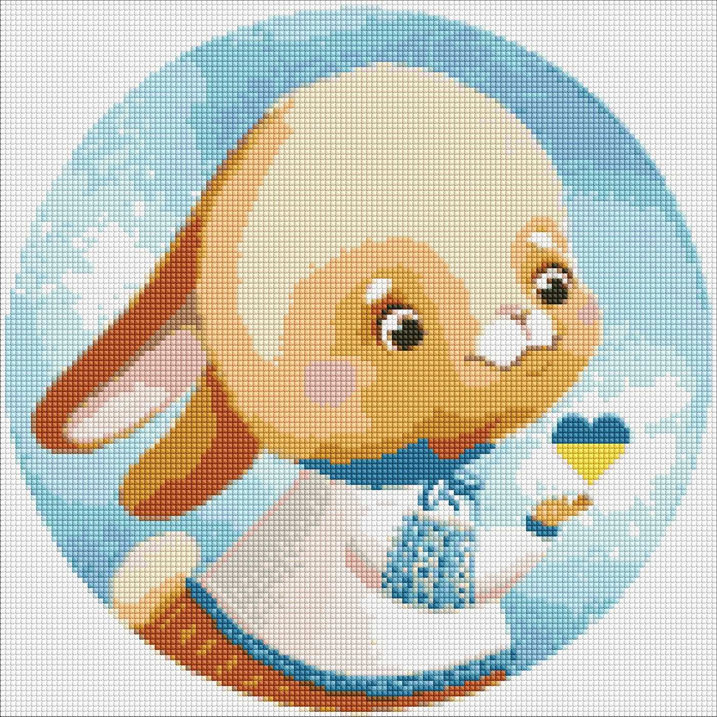 Набір 12+ з алмазною мозаїкою "Зайчик" 40х40см