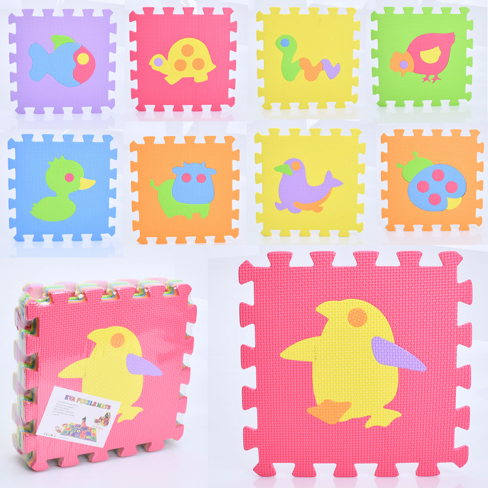 Килимок Мозаїка MR 1278 EVA, тварини, 9 дет., пазли, кул., 30-30-8 см.