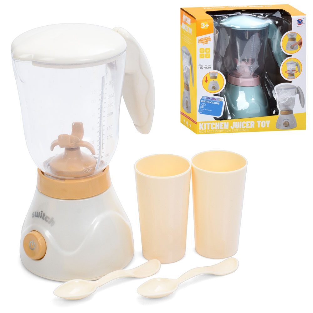 Блендер XS-25020 обертається гвинт, стакан 2 шт., ложка 2 шт., 2 кольори, муз. бат.