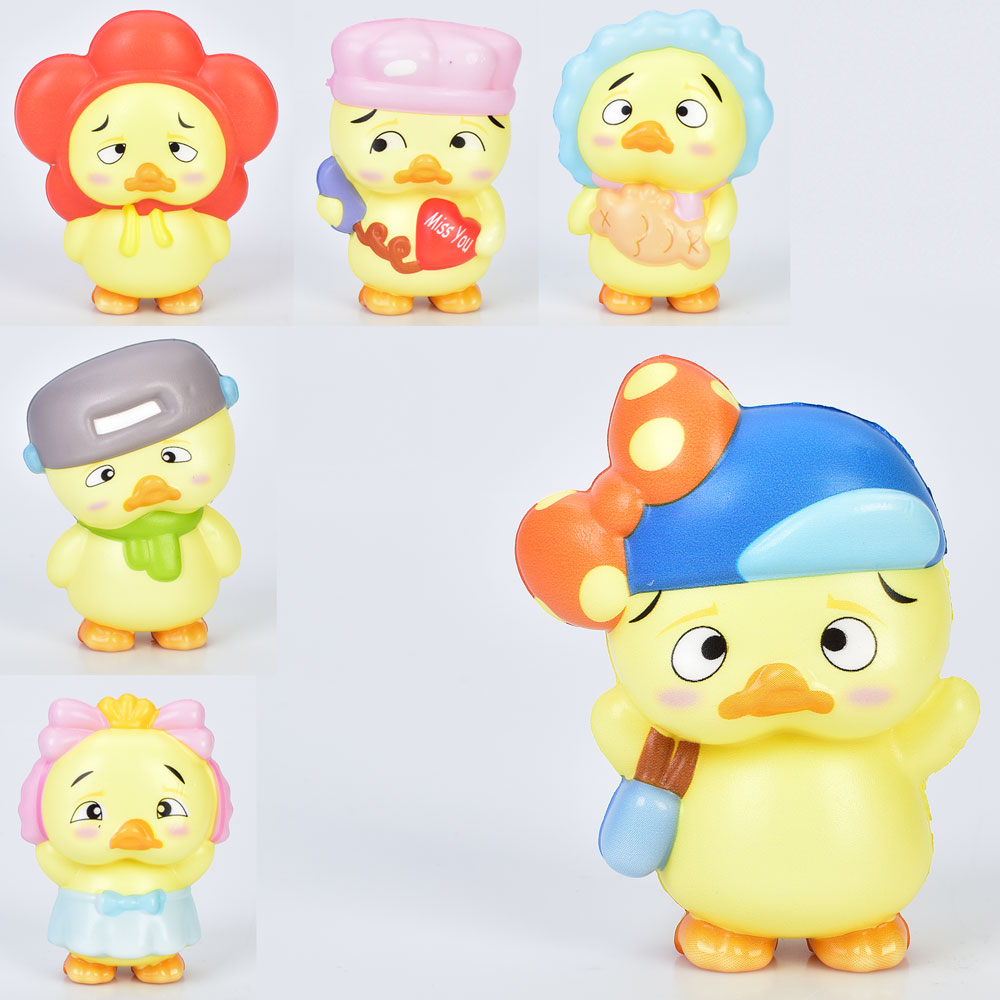 Iграшка MS 4359  каченя, сквіші, антистрес, аромат, 6 видів, кул., 11-11-5 см.