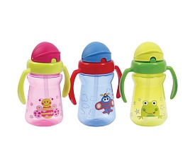 LI 733 Поїлка-непроливайка з ручками та силіконовою соломинкою, 210 мл. - 1 - smarttoys.com.ua
