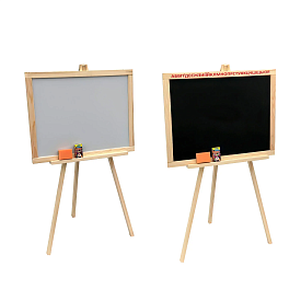 Мольберт 020 + НОГИ (10) тринога дерево не магнітний / Дошка ш40*в55см, Підставка ш55*в110см/ матеріал/сосна "Мася" - 1 - smarttoys.com.ua