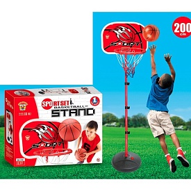 Баскетбольне кільце MR 1513 на стійці(мет.),щит(плас.),кільце(мет.),сітка,м'яч,насос,кор.,37-47-11см - 1 - smarttoys.com.ua
