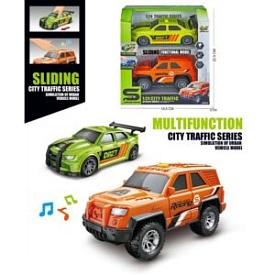 Машина JS235-11інерція, 1:24, набір 2шт, 15см, звук, світло, гумові колеса, на бат(табл)кор. - 1 - smarttoys.com.ua