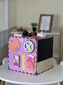 Бізікуб  30х30х30 см рожевий - 4 - smarttoys.com.ua