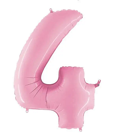 Фольга цифра 4 Світло-рожева (Китай) - 1 - smarttoys.com.ua
