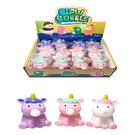 Іграшка MS 4720 єдиноріг,антистрес,іграшка-надувашка,тварина з жуйкою,3 кольори,кул.,12шт. в диспл. - 1 - smarttoys.com.ua