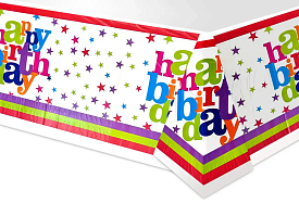 Дитяча скатертина на стіл "Happy birthday зірки" (110*180) - 1 - smarttoys.com.ua