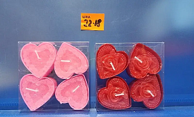 22-18 свічка серце 4 шт. воскове * 100 * 1 - 1 - smarttoys.com.ua