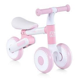 Біговел дитячий PROFI KIDS 6 д. MBB 1013-2 3 кол. EVA, сталева рама, склад., біло-рожевий. - 1 - smarttoys.com.ua