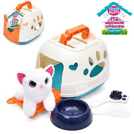 Тварина в переносці 866-5 кіт (плюш), аксесуари, переноска, 16-13-13 см. - 1 - smarttoys.com.ua