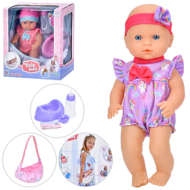 Пупс YL2430H-A-B 31см, п'є-пісяє, люлька-переноска, горщик, пляшечка, соска, 2 види, кор., - 1 - smarttoys.com.ua