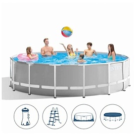 Басейн каркасний 26726 16805 л, фільтр-насос, сходи, підстилка, тент, кор., 457-122 см. - 1 - smarttoys.com.ua