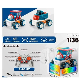 Машинка 888-7 р/к2,4G, акум,14см, 1:36, світло, оберт360, кол.-рол., USBзаряд.,2 види,в кор-ці/слюда - 1 - smarttoys.com.ua