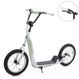 Самокат SR 2-043-2-W дорослий, сталь, 2 колеса-гума 14 д., підніжка 28-11 см., ручне гальмо, білий. - 1 - smarttoys.com.ua