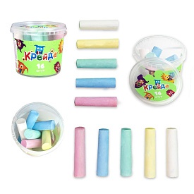 Крейда Велика кругла - 16 штук Strateg різнокольорова (50103) - 1 - smarttoys.com.ua