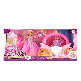 Карета 616682 31см, з конячкою 26см, лялька 29см, кор., 60-33,5-17,5см - 1 - smarttoys.com.ua