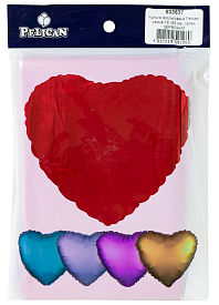 Кулька фольгована PELICAN серце 18' (45см) сатин червоний  (5шт) - 1 - smarttoys.com.ua
