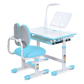 Парта M 6136-4 регул.висота, підставка для книги, лампа, синій - 1 - smarttoys.com.ua
