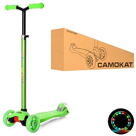 Самокат JR 3-060-22-GR MAXI,алюм.+плас.,3кол.ПУ-світ.,пер.120мм,кермо 83-92см.,підніжка 39/30-13см. - 1 - smarttoys.com.ua