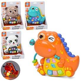 Піаніно 8811-B-8812-B звуки тварин,3види(ведмедик,панда,диноз.-2кольори),муз.,світло,бат.,кор.,16-21 - 1 - smarttoys.com.ua