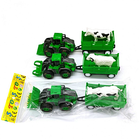 Трактор 268-23 інерц., з причепом, тварина, 3 види, кул., 13-27-7 см. - 1 - smarttoys.com.ua