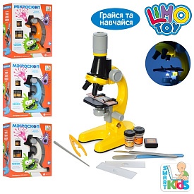 Мікроскоп SK 0026 ABCD пробірки, скельця, інструменти, 4 кольори, світло, бат., кор.,19,5-24-8,5 см. - 1 - smarttoys.com.ua